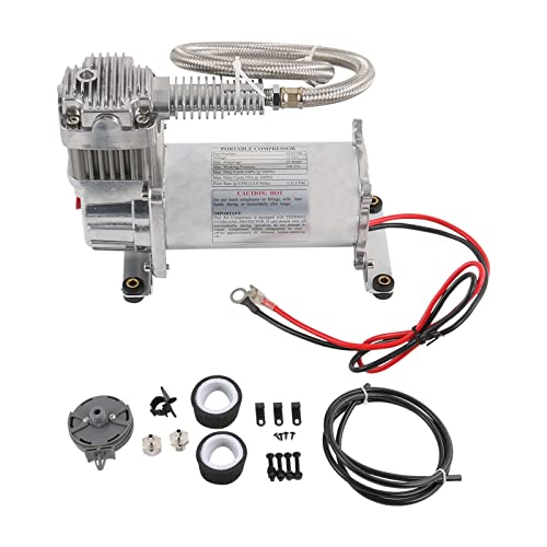 DICMIC 12V 444C 200 PSI Chrome Air Compressor for Auto/Motorcycle