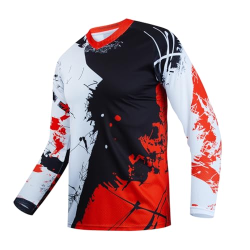 Dirt Bike Jersey for Youth, Kids Mountain Bicycle Shirt Long Sleeve Children Downhill Jerseys for Motorcycle Motocross