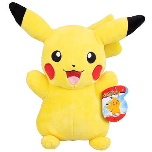 Pokemon 12" Large Pikachu Plush - Officially Licensed - Generation One Figure - Authentic Soft Stuffed Animal Toy - Easter Basket Stuffer Gift for Kids, Boys, Girls - 2+