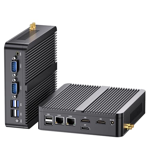 Thdeukoty Industrial Mini PC N100, Preinstalled Windows 11 Pro, Intel Alder Lake N100 (3.4GHz), 16G DDR4 RAM 1T Pcie M.2 SSD, WIFI6/BT5.2/USB3.0/RJ45/COM Ports/VESA, Fanless Computer