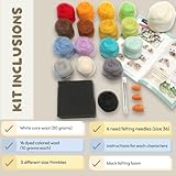 Woolbuddy Needle Felting Kit - Starter Craft Kit with 6 Cute Animals, Includes Wool, Pad, Needles, and Instructions for Beginners Adult