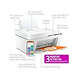 HP DeskJet 4155e Wireless Color Inkjet Printer, Print, scan, copy, Easy setup, Mobile printing, Best-for home, 3 months of Instant Ink included,white