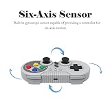 Cenxaki Switch Controller for Nintendo Switch, Wireless Switch Gamepad Compatiable for NS/Switch OLED/Windows PC Classic SNES Style Controller with Motion Control/Vibration/Turbo/Wakeup - Gray