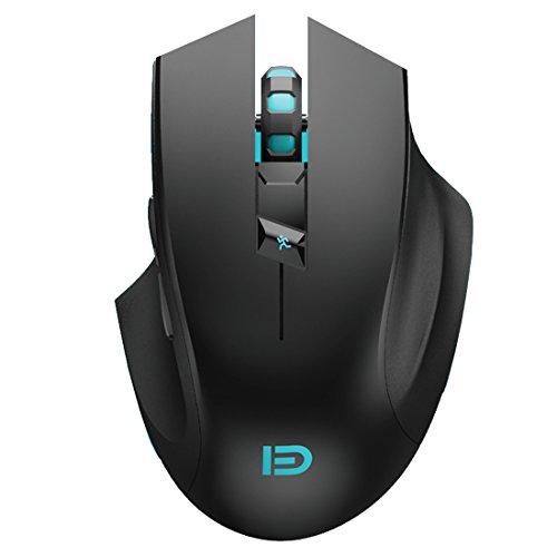 Noiseless Wireless Mouse,Forter i720 Ergonomic Silent Mouse for Gaming and General Use - 2 Side Buttons/2400DPI - Black