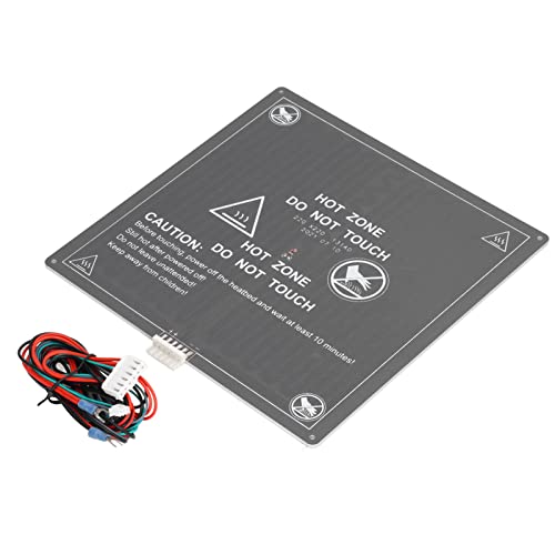 3D Printer Hot Bed Plate 3D Printer Heated Bed 12V Printer Heated Bed Build Plate Surface Aluminum Heated Mat with Hotbed Wire Cable Line for Anet A8 A6 3D Printer
