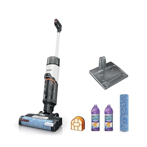 Shark Wet Dry Vacuum Mop All-in-One Cordless Hardfloor Cleaner, HydroVac MessMaster, 3-in-1 Self-Cleaning System, Strong Suction with 2 Brushrolls & 2 Solutions, for Hard Floors & Area Rugs, AW261