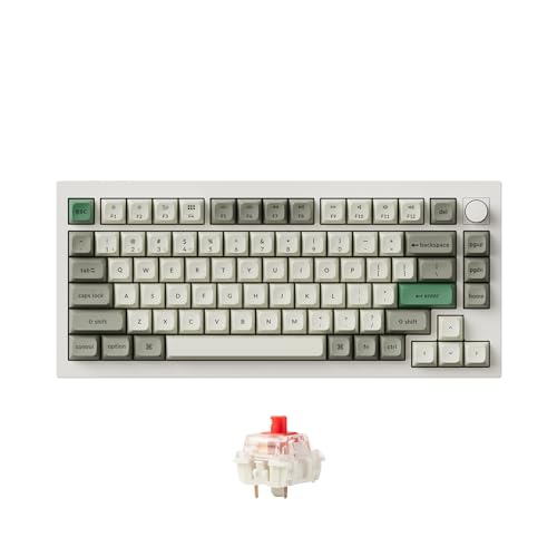 Keychron Q1 Max RGB QMK/VIA Custom Mechanical Keyboard, Full Metal Programmable Knob 2.4 GHz/Bluetooth/Wired Keyboard with Hot-Swappable Gateron Jupiter Red Switch for Mac Windows Linux - White