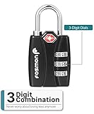 Fosmon TSA Approved Locks for Luggage. Suitcase Locks with Open Alert Indicator, 3 Digit Combination Padlock with Alloy Body for Travel, Backpack Zipper Anti Theft, Locker, Gym, Gun Case, Tent- 4 Pack