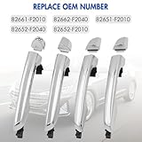 Chrome Exterior Door Handles, 4PCS Front Rear Left Driver Right Passenger Outside Door Handle Compatible with 2017 2018 2019 2020 Hyundai Elantra Sedan, Replace 82651-F2020 82651-F2010 82661-F2010