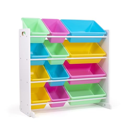 Humble Crew Kids' Toy Storage Organizer, White/Pastel (WO560P)