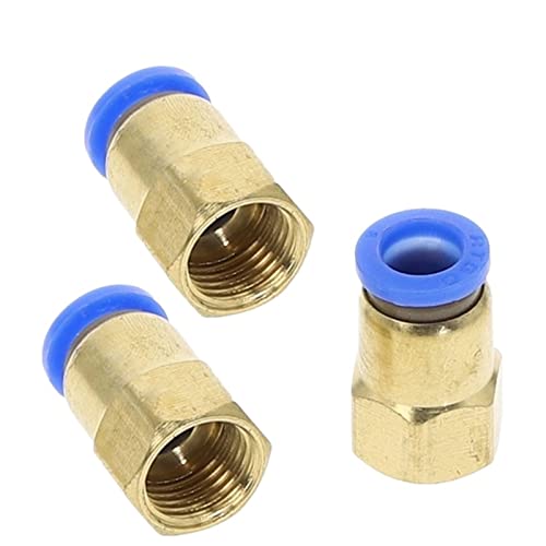 ANNWVRZM 3PCS Air Pipe Fitting Hose Tube Female Thread Brass Pneumatic Connector Quick Joint Fitting(Pcf-10mm,1/2inch)