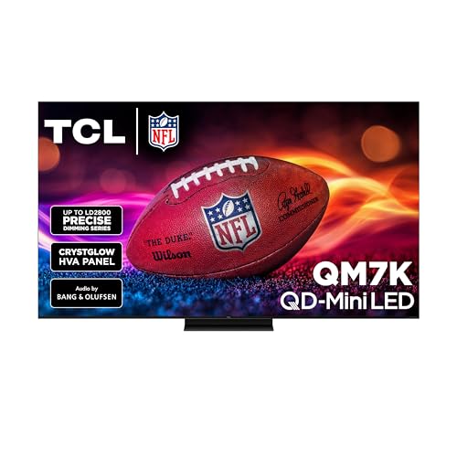 TCL 55-Inch Class QM7K Series QD-Mini LED 4K UHD Google Smart TV Best Premium Mini-LED TV - QLED, 144hz, 240hz Gaming Rate, Anti-Reflective Screen, Bang & Olufsen Audio, Atmos (55QM7K, 2025 Model)