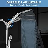 MakeFit Dual Filtered Rain Shower Head Combo, High Pressure Handheld Shower Head with Adjustable Bar - Rainfall Shower Head And Showerhead with Filter for Hard Water - Removes Chlorine