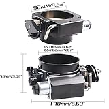 YESHMA 92MM Throttle Body for LS1 LS2 LS3 LS6 LS7 LSX Intake Manifold with Throttle Position Sensors TPS & Idle Air Control IAC Aluminum Black