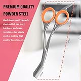 LePinko Eyebrow Trimming Scissors with Combs, Gifts For Men Women Stocking Stuffers, Gray