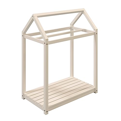 Powell Cream Maven Wooden A-Frame House Shaped Clothing Rack for Kids