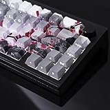 Tsungup PBT Keycaps - Side Printed Keycap Set,135 Keys Double Shot Shine Through Landscape Painting Custom Keycaps,Cherry Profile Keyboard Keycaps for Cherry MX Switches Mechanical Keyboards