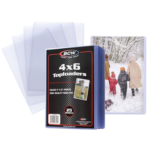 BCW 4x6 Post Card & Photo Top Loaders | Rigid PVC Sleeves | 25 Pack | Clear Plastic Protectors | Pocket Protector | Card Holder | Card Sleeves | Sheet Protectors for Photos, Prints, and More