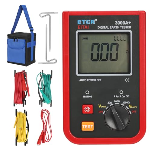 EITAI ETCR3000A+ Digital Ground Resistance Meter Tester 0-2kΩ, 0-200V, Manufacturer Direct Sales, Ground Rod Resistance, Earth Resistance Tester