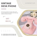 FiayaCom Vintage Landline Phone, Classic Exterior Design, Retro Desk Corded Dial Telephone, with Redial Function, Clear Sound for Home School Office（Sakura Pink）