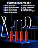 Orion Motor Tech 10pc Drum Brake Tool Kit, Drum Brake Tool with Drum Brake Spring Tool, Brake Spring Compressor, Brake Spring Pliers, Drum Brake Adjusting Tool, Brake Spoon Set, Brake Drum Tool Kit