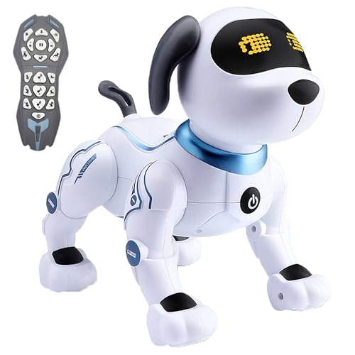 Remote Control Dog, Robot Toys for Kids, RC Robotic Stunt Puppy Voice Control Toys, Remote Control Dancing Programmable Robot Dog Smart RC Robot with Sound Interactive Gift for 3+ Ages Boys and Girls