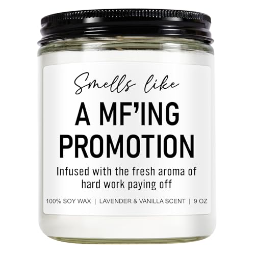Younift Funny Scented Candles - Congratulations on Your Promotion, New Job Gifts for Women, Men - Job Decorations - 9 oz