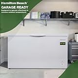 14 cu ft Chest Freezer - White, Large Storage for Families, Space-Saving Flat Back, Front Drain, Garage Ready - By Hamilton Beach