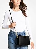 Michael Kors Women's Jet Set Item East West Crossbody Bag in Black with Gold hardware (Black/Gold)