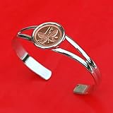 Papua New Guinea 1 Toea BU Uncirculated Coin Silver Plated Cuff Bangle Bracelet NEW - Butterfly