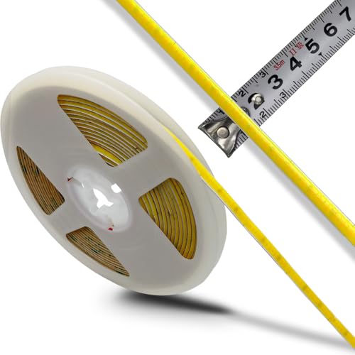 weisuan-Tuodi DC24V 5MM Thin PCB 2700k-6500k CCT Premium High Brightness Warm Cool Dual White COB LED Strip Flexible High Density Chips CRI 90+ UHB White Light 5M (600LEDs/Meter)