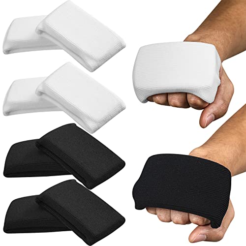 Sunnyray 4 Pairs Knuckle Guards for Boxing Gel Hand Guard Black and White Protection Knuckle Pads for Under Hand Wraps Muay Thai Kickboxing MMA Combat Sports Men Women