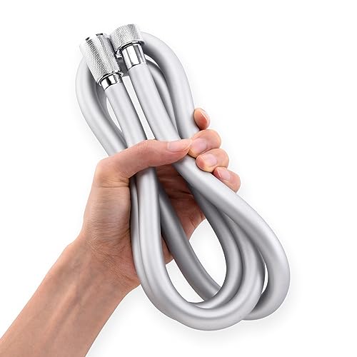 JASYA Silicone Shower Hose 59 Inches Silver Anti Winding Showerhead Hoses Used In Shower Spray Bidet Toilet Cleaning Pet Flexible Rv Shower Hoses Replacement High Pressure Shower Hose Extra Long