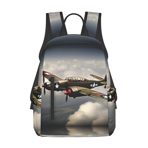 YQxwJL World War 2 Aircraft Airplane Print Lightweight Backpack, Travel Bookbag College Bag,Laptop Backpack For Men Women