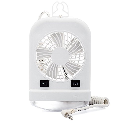 Lumitronics RV Portable 12V LED Interior Bunk Light and 2-Speed Personal Fan Combo, Quiet Motor, Reading Light with Extendable 8-Foot Cord - On/Off Switch, Mounting Brackets Included