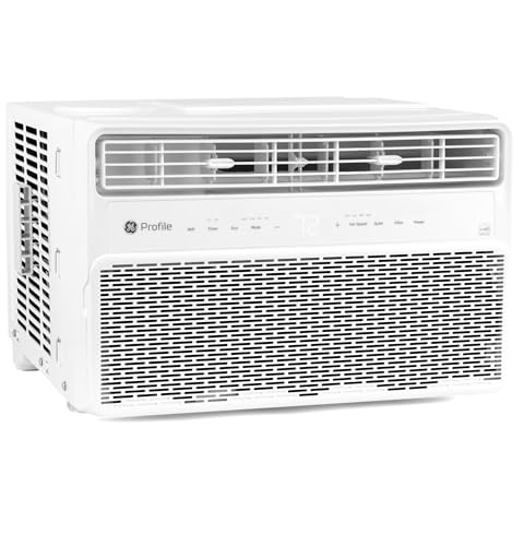 GE PROFILE PWDV08WWF 8,000 BTU Inverter Window Air Conditioner Unit Energy Efficient AC Cooling up to 350 sq ft, Ultra Quiet, Smart Home Capable, Includes Remote and Install Kit, White