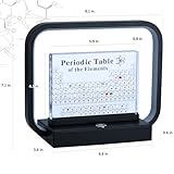 Aichong Periodic Table with Real Elements Inside, Acrylic Periodic Table with 83 Real Elements Periodic Table with Dimmable Modern LED Desk Lamp for Teachers Students, B-Black