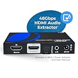 OREI 8K Audio Extractor HDMI UltraHD 4K @ 120Hz 48G HDMI 2.1 Audio Converter for PS5 SPDIF + 3.5mm Output HDCP 2.3 - Dolby Digital/DTS Passthrough CEC, HDR, Dolby Vision, ARC, HDR10+ (BKA-1)