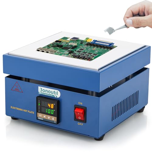 Bonoutil Soldering Hot Plate 850W LED Microcomputer Electric Plate Preheating Station 7.87’’x7.87’’ Constant Temperature Heating Platform Rework Heater for Lab Repair DIY Soldering Station Welder