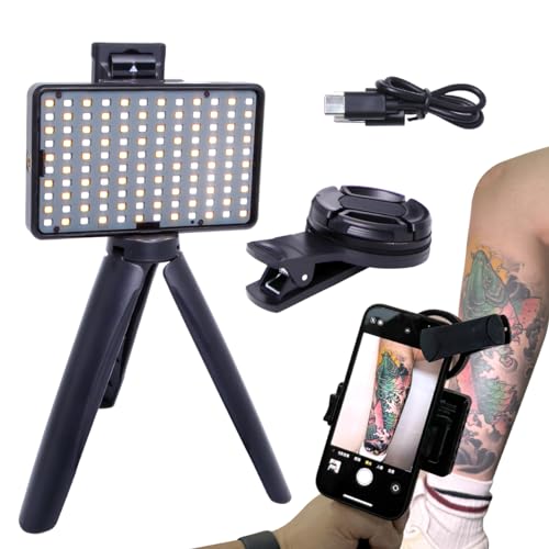Tattoo Equipment Supplies TikTok Remove Glare LED Polarized Fill Light with 120 LED Beads and CPL Filter Lens Alix Earle Lighting for Video Recording,TikTok,YouTube,for Phone, Camera, Laptop, iPad