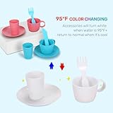 CUTE STONE Color Changing Kitchen Sink Toys, Children Electric Dishwasher Playing Toy with Running Water, Upgraded Faucet, Automatic Water Cycle System Play House Pretend Role Play Toys for Boys Girls