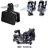 Bike Disc Brake Kit,Bike Front and Back Disc Brake Kit-Calipers,2 Pcs Stainless Steel 160mm Stainless Steel 6-Bolt Disc Rotors&Cable&Brake Lever&A pair of bicycle brake levers&fixing screws,BB7（Black）