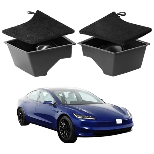 Yieokei Tesla Model 3 Highland Trunk Organizer Storage Box with Cover Tesla Model 3 Accessories Model 3 Storage Bins with Lid Fit Tesla Model 3 Highland 2024 2025 (2 Pack)