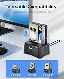 Hard Drive Docking Station, dockteck USB 3.0 to SATA Dual Bay External Hard Drive Enclosure for 3.5 or 2.5 inch SATA HDD SSD with Offline Clone