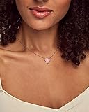 Kendra Scott Ari Heart Adjustable Length Pendant Necklace for Women, Fashion Jewelry, 14k Gold-Plated, Iridescent Drusy