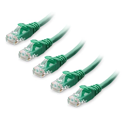 Cable Matters 10Gbps 5-Pack Snagless Cat 6 Ethernet Cable - 10ft, Cat 6 Cable, Cat6 Cord, Ethernet Cord, Green