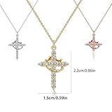 ANGEL ACCESSORIES 3 Pack Crown Cross Pendant Necklace for Women - Dainty Cubic Zirconia Pendant, Waterproof Non Tarnish Faith Jewelry in Gold, Silver, and Rosegold