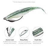 Bombrooster Fishing Bait Soft Plastic Fishing Lure, 4in Salty Split Tail Jerk Shad Minnows Lure for Bass Fishing, Swimming Jerk Bait 30 Pcs with Tackle Box