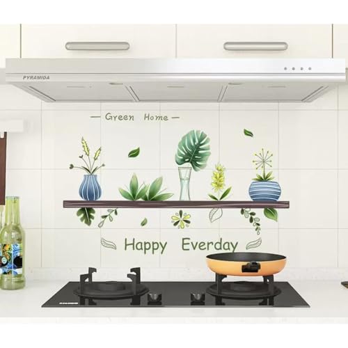 Oil-Proof Kitchen Wall Stickers, Heat Resistant Self-Adhesive Backsplash Protector for Stove, Range Hood, Tile Wall, Tabletop – Waterproof, Non-Slip, Easy to Clean (11.81x35.43 Inch)