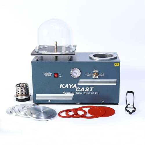 Professional Casting System & Mini Vacuum Investing Casting Machine Kit for Jewelry Making, Precious Metal Casting - Compact Foundry Equipment with Crucible Tongs & Wax Burnout Oven Accessories
